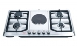 SS Gas Hob Four Burner with Hot Plate 90cm